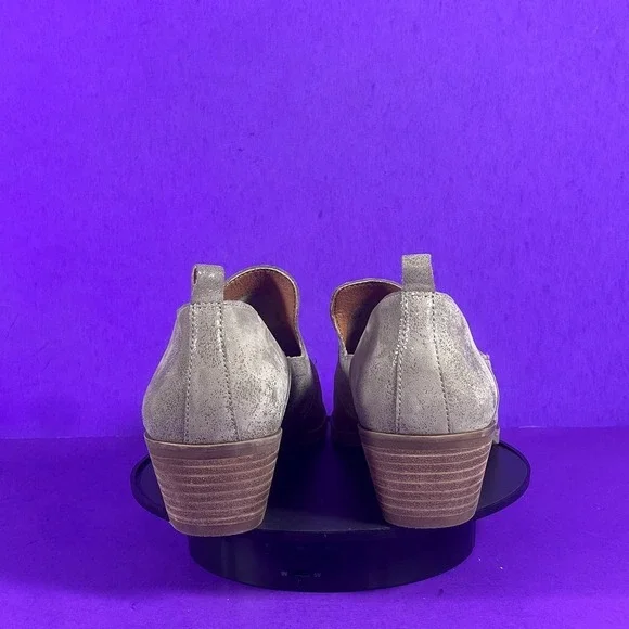 Lucky Brand Women's Titanium Leather Mallanzo Pointed-Toe Cutout Shooties Size 7 - Picture 4 of 8